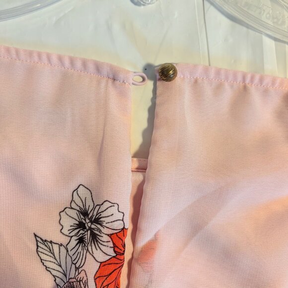 Dressbarn Floral Print Sleeveless Pink Dress Size 8 Pleated Details Fairy Whimsy - Picture 3 of 6